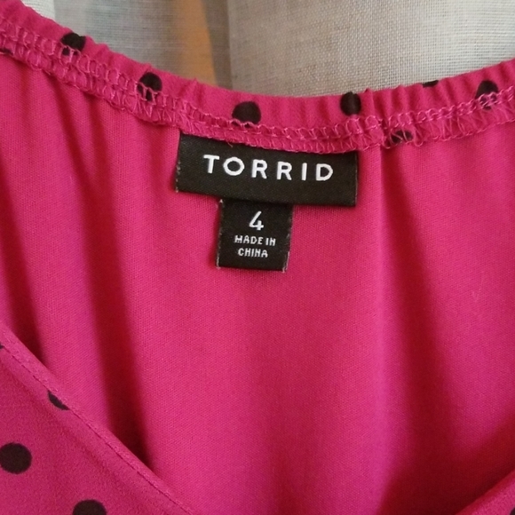 Torrid Pink with Black Pokadot Dress - Picture 3 of 4